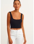 OXXO Top crop cu model uni - Negru
