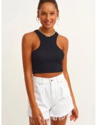 OXXO Top crop cu model uni - Negru