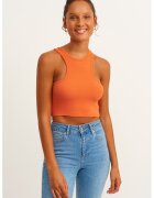 OXXO Top crop cu model uni - Portocaliu persan