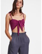OXXO Top crop cu prinderi frontale - Violet tyrian