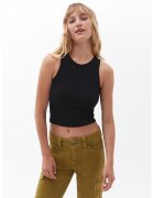 OXXO Top crop din amestec de bumbac - Negru