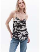 OXXO Top cu animal print - Alb/Negru
