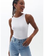 OXXO Top slim-fit cu decupaj pe partea din spate si decolteu rotund - Alb