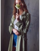 OXXO Trenci din lyocell cu slit lateral - Verde sparanghel