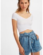 OXXO Tricou crop din amestec de modal - Alb optic