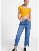 OXXO Tricou texturat cu decolteu in V - Galben