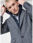 Pal Zileri Sacou slim-fit din amestec de lana - Gri melange/Bleumarin
