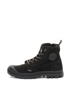 Palladium Ghete de piele cu captuseala de blana sintetica Pampa - Negru