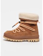 Palladium Ghete de piele Pallashock Hiver - Maro