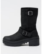 Palladium Ghete din piele cu toc masiv - Negru