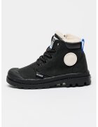 Palladium Ghete impermeabile din piele nabuc cu captuseala calduroasa Pampa - Negru