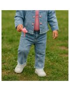 Panco Blugi imprimati cu talie elastica - Stella - Albastru Denim - pentru fetite - Albastru
