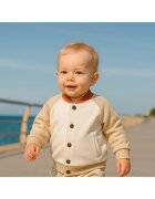 Panco Bluza cu capse si guler portocaliu - Hope - Ecru si Bej - pentru baietei - Ecru