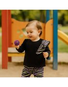Panco Bluza cu maneca lunga si detaliu volan - Zebra`s - Negru cu volan Roz - pentru fetite - Negru