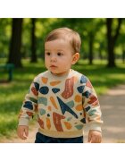 Panco Bluza cu maneca lunga si imprimeu colorat - Moments - Multicolor - pentru baietei - Bej