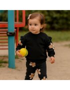 Panco Bluza cu maneca lunga si imprimeu floral - Good Day - Negru - pentru fetite - Negru