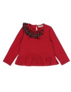Panco Bluza cu maneca lunga si volan - Stuart - Rosu - pentru fetite - 56/62