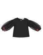 Panco Bluza eleganta cu maneca lunga si Tull - - Good Day - Negru - pentru fetite - Negru