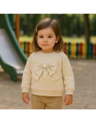 Panco Bluza groasa cu maneca lunga si fundita - - Minimal Optimist - Bej - pentru fetite - Bej