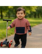 Panco Bluza sport cu fermoar si buzunar negru Color Block - - Let`s Explore - Rose - pentru baietei - Roz