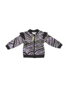 Panco Bluza sport cu fermoar si imprimeu Zebra - Zebra`s - Negru si Lila - pentru fetite - Negru