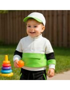 Panco Bluza sport - Natural Power - Alb cu dungi verzi - pentru baietei - Alb