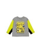 Panco Bluza subtire cu maneca lunga imprimata - City Boys - Gri cu maneci Galbene - pentru baietei - 68/74