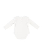 Panco Body cu maneca lunga si volan cu broderie - Bravery - Ecru - pentru fetite - Ecru