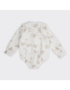 Panco Body tip camasa - cu guler brodat si floricele - - Zoey - Alb si Bej - pentru fetite - Ecru