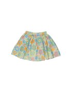 Panco Fusta cu imprimeu floral - Amelia - Verde cu flori multicolore - pentru fetite - Verde