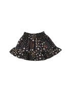 Panco Fusta cu volan si imprimeu floral - Blossoms - Negru cu floricele - pentru fetite - Negru