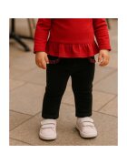 Panco Pantaloni cu volan rosu la buzunare - Stuart - Negru - pentru fetite - Negru