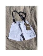 Panco Pantaloni scurti cu talie elastica si bretele detasabile - - Feeling Good - Alb - pentru baietei - Alb