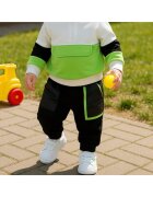 Panco Pantaloni sport cu buzunare Verde Fosforescent - Natural Power - Negru - pentru baietei - Negru
