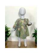 Panco Rochie cu maneca lunga si elastic in talie - - Botanic Garden - Bej & Verde - pentru fetite - Bej