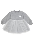 Panco Rochie cu maneca lunga si iepuras - cu tull - - Little Ballerina - Gri Melanje - pentru fetite - Gri