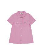 Panco Rochie tip camasa cu buzunare - Stella - Roz - pentru fetite - Roz