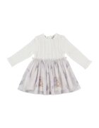 Panco Rochie tricotata cu fusta din tull - Cute Bear - Ecru - pentru fetite - Ecru