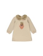 Panco Rochie tricotata cu guler de plus - - Dream Blossom - Beige - pentru fetite - Bej