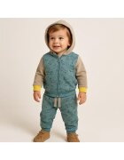 Panco Set 2 piese sport: Bluza cu maneca lunga si gluga - pantaloni imprimati - Super Skater - Verde Mint si Bej - pentru baietei - Verde