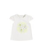 Panco Tricou cu imprimeu floricele - Elena - Ecru - pentru fetite - Ecru
