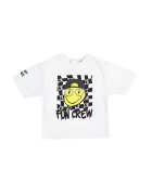 Panco Tricou Fun Crew - Feeling Good - Alb si Negru - pentru baietei - Alb