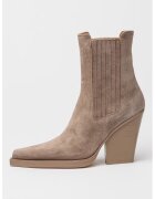 PARIS TEXAS Botine cowboy din piele intoarsa Dallas - Maro taupe
