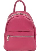 Patrizia Lucchini Rucsac de piele cu buzunar cu fermoar - Fucsia