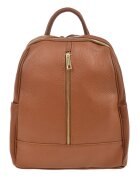 Patrizia Lucchini Rucsac de piele cu buzunare exterioare - Caramel