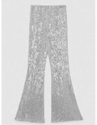 Patrizia Pepe Pantaloni slim-fit - evazați - din tul elastic cu paiete