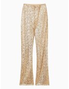 Patrizia Pepe Pantaloni slim-fit - evazati - din tul elastic cu paiete - Auriu - XS/S