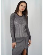Patrizia Pepe Pulover slim fit - cu mânecă lungă - Gri