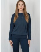 Patrizia Pepe Pulover supradimensionat cu mânecă lungă - Albastru