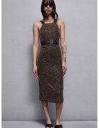 Patrizia Pepe Rochie midi cu aplicatii tip cristale - Negru